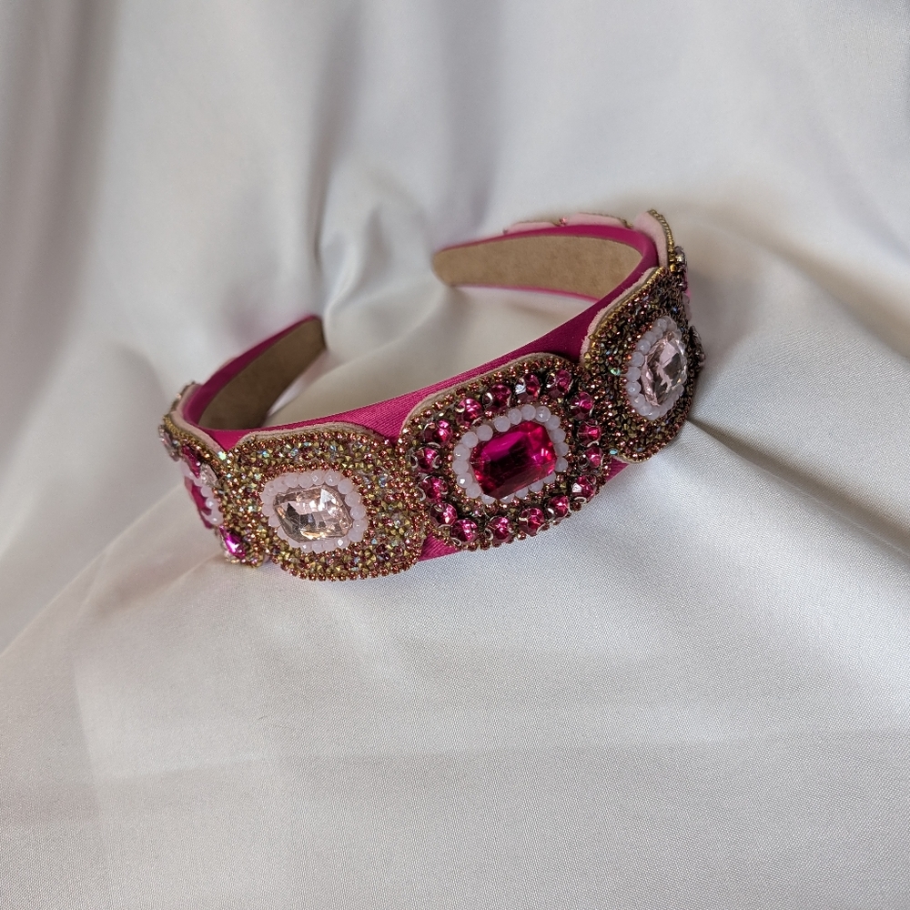 Elegant Headband Pinks & Golden High Quality Design Comfy Durable Boutique New